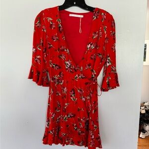 Zara Red Floral Romper - NWOT